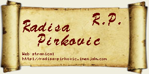Radiša Pirković vizit kartica